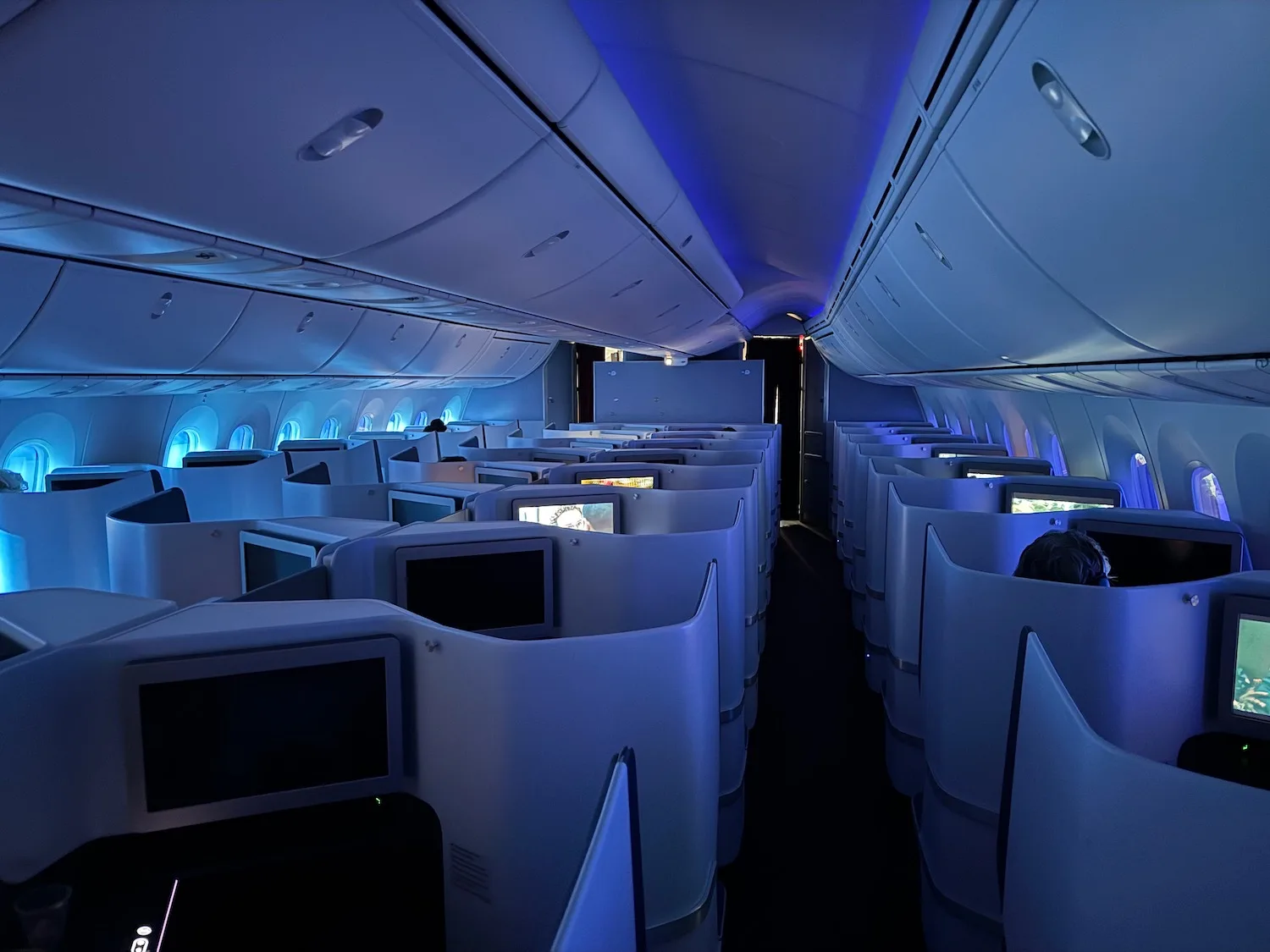 KLM 787 Business Class cabin