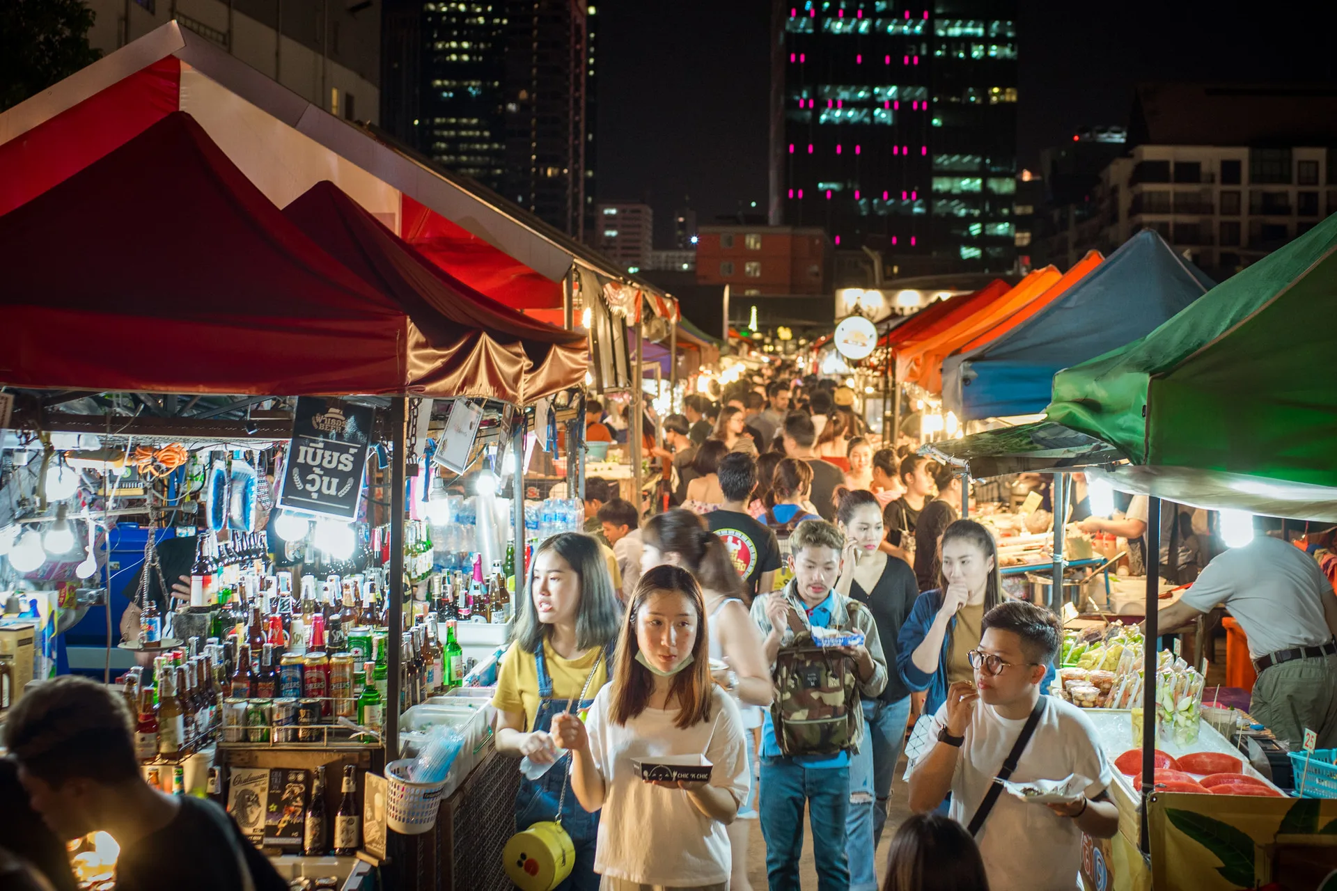 A Bangkok food market